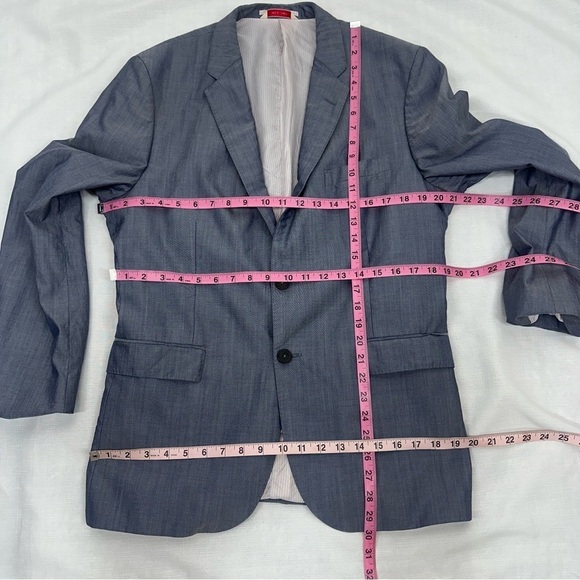 Brooks Brothers Men’s size 44R Red Fleece Line Gray Wool Blend Suit Jacket - Picture 9 of 14